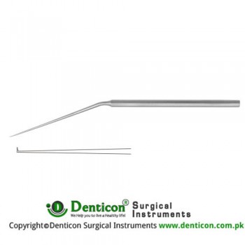 Micro Ear Needle Angled 90° Stainless Steel, 15.5 cm - 6" Tip Size 0.6 mm 